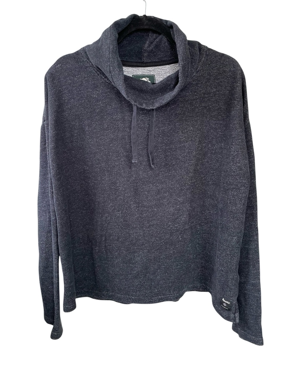Roots Women's Dark Blue Funnel Neck Sweatshirt Large